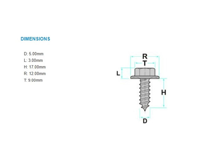 Screw Mudguard/Wheel Arch Liner | Pack of 5 | Abarth 500 595 695