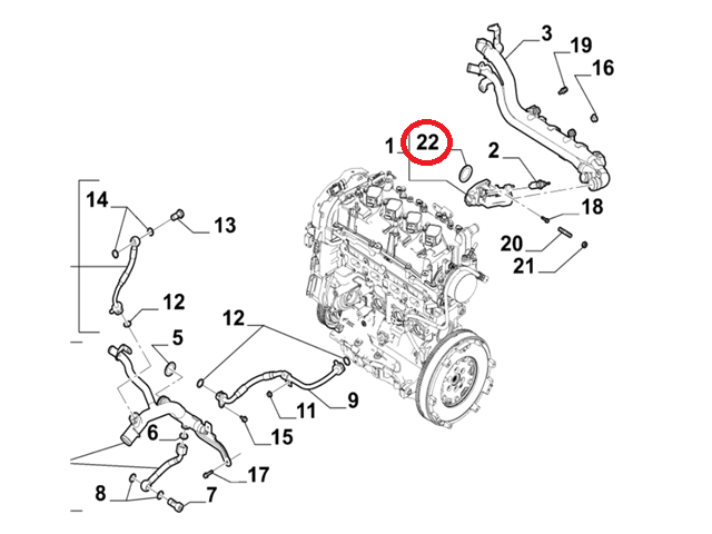 Gasket Seal Thermostat Housing | Fiat Abarth 124 Spider