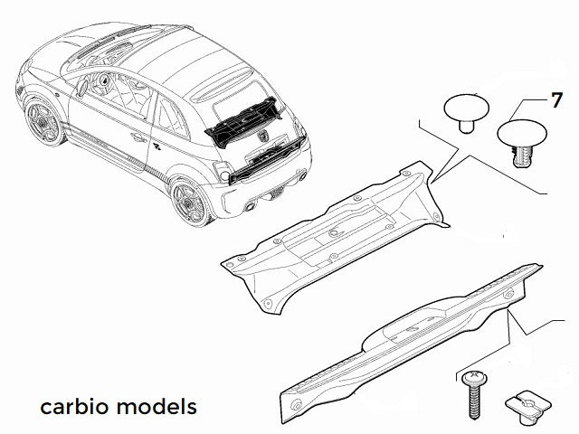 Button Clip Boot Trim/Shelf | Abarth 500 595 695