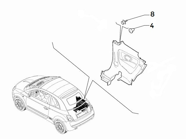 Bush Clip Rear Side Panel Trim | Abarth 500 595 695