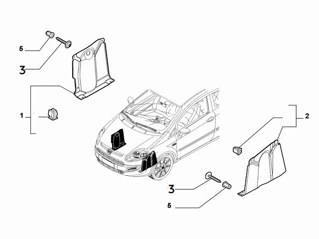 Screw Mudguard & Engine Undertray (Pack of 10) Abarth Punto