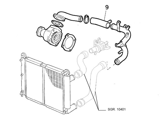 Rear Coolant Hose | Alfa Romeo 155 Q4