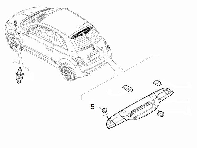 Clip 3rd Brake Light Cover | Abarth 500 595 695