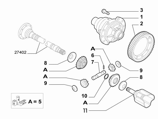 Inner Left Driveshaft Cup Kit | Abarth 500 595