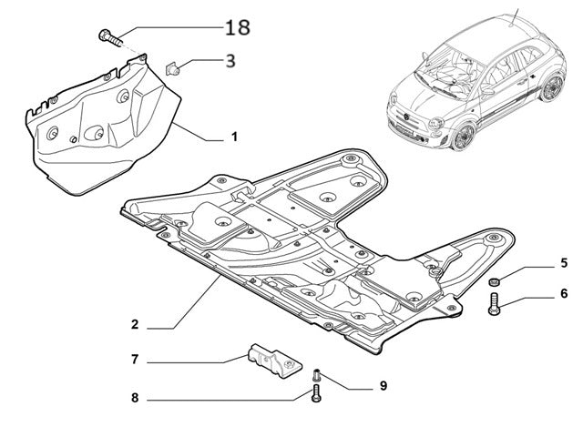 Clip Mudguard | Abarth 500 595 695