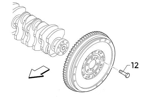 Flywheel Bolt Set Abarth Punto. O.E. part number: 55209531