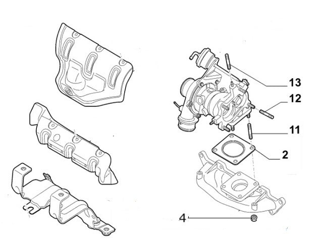 Turbo to Catalytic Converter Stud | Abarth 500 595