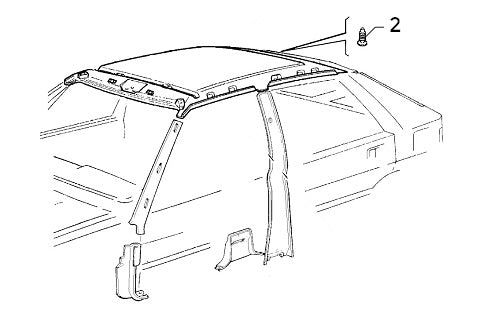 Button Clip Rear Roof Liner | Integrale