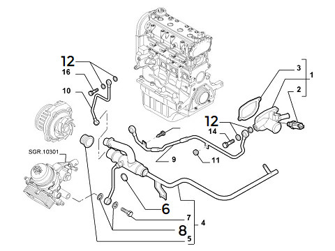 Coolant Pipe O Ring | Abarth Punto