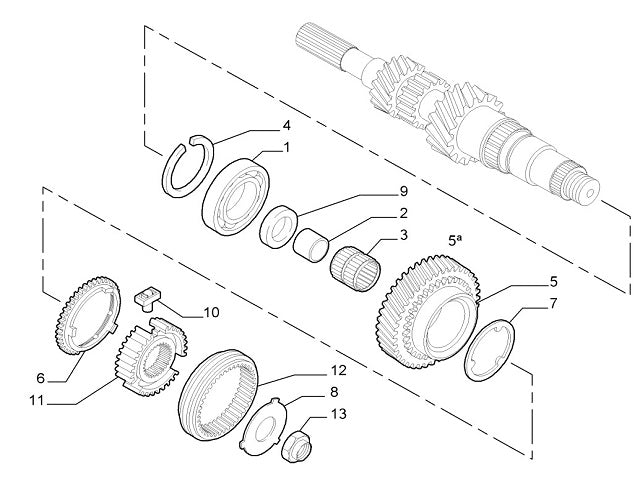 Bearing Gearbox Primary & Secondary Shaft Rear | Abarth 500 595