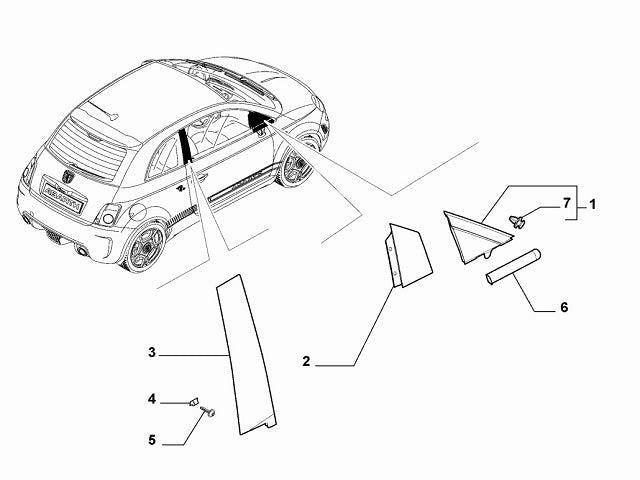 Clip Outer Trim | Abarth 500 595 695