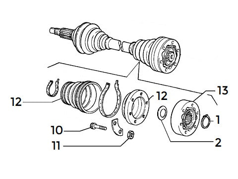 Bolt/Nut Inner Axle C.V. Joint | Delta HF
