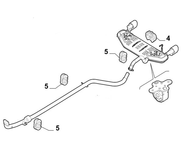 Rear Exhaust Rubber | Abarth 500 595