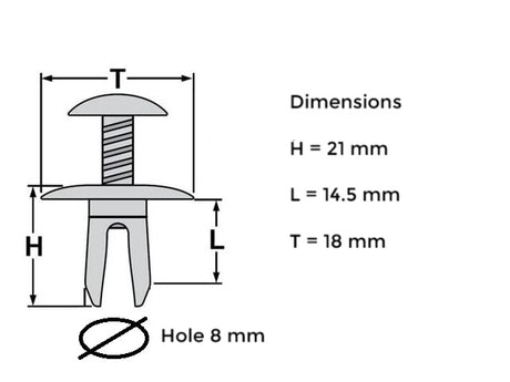Rivet Clip Various Protection Trim, Boot Trim, Door
