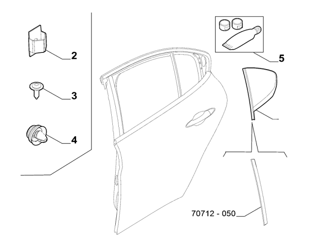 Clip Rear Door Side Window Trim