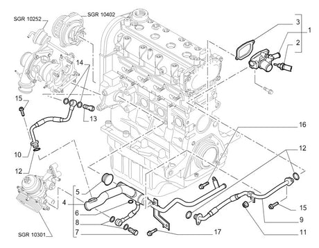 Coolant Pipe Aluminium Washer | Abarth 500 595 695