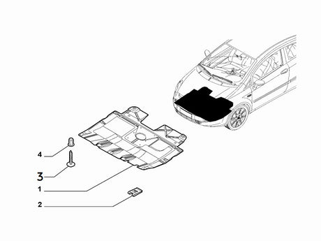 Screw Mudguard & Engine Undertray (Pack of 10) Abarth Punto
