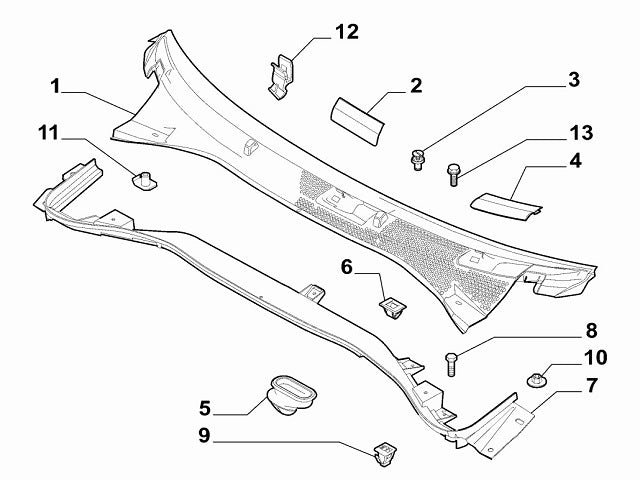 Clip Scuttle Panel & Dashboard Trims Abarth 500 595 60507674 – AE CAR