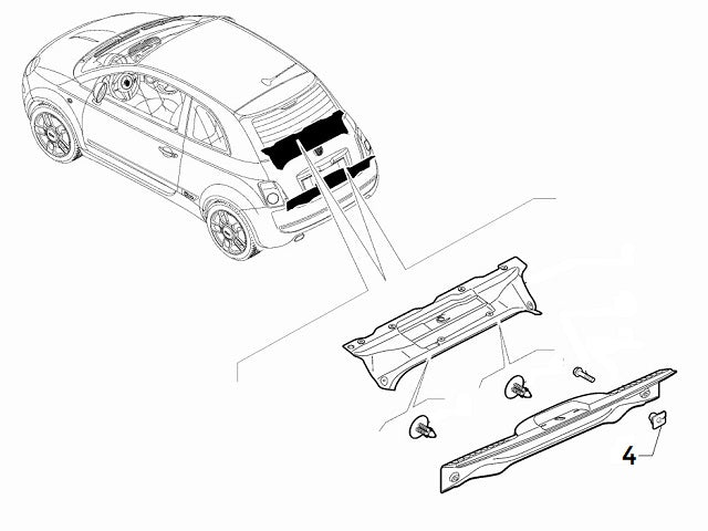 Clip Boot Trim & Scuttle Panel Trim | Abarth 500 595 695