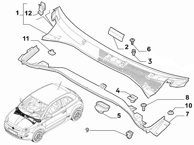 Scuttle Panel Trim Clip