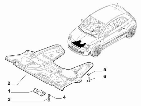 Fitting Kit Engine Undertray | Abarth 500 595 695