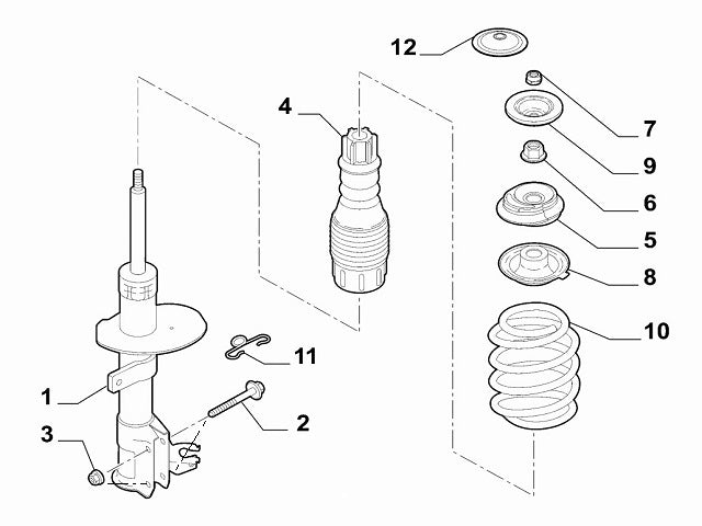Bolt Set Lower Front Shock Absorber | Abarth Punto