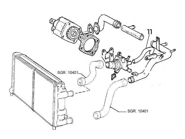 Coolant Hose Thermostat/Water Rail | Integrale