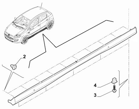 Sill Moulding Clip | Abarth Punto
