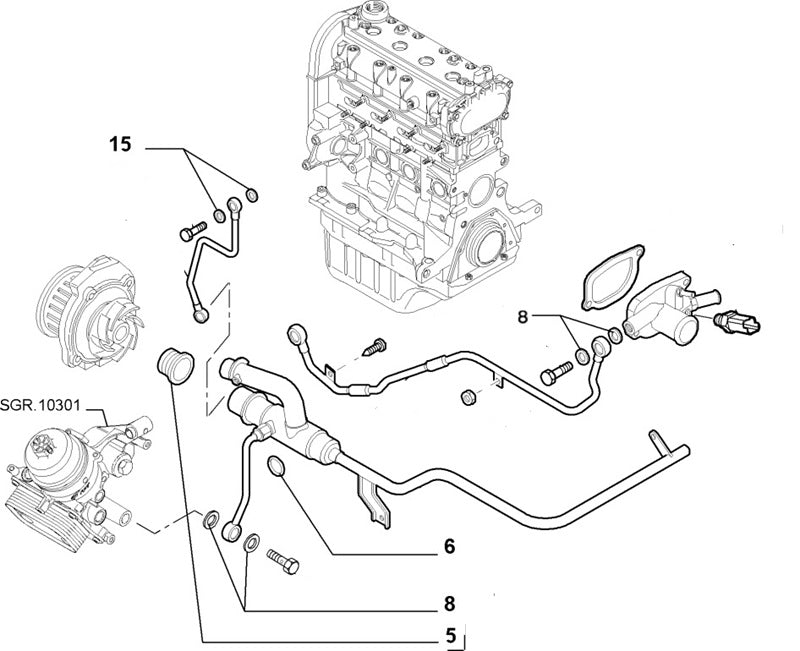 Coolant Pipe/Thermostat Aluminium Washer | Abarth Punto