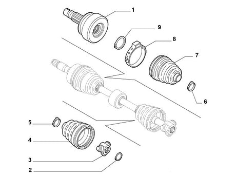 Inner Left Driveshaft Cup Kit | Abarth 500 595