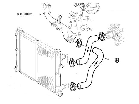 Bottom Hose | Alfa Romeo 145 146 155 Twin Spark 16V CF1
