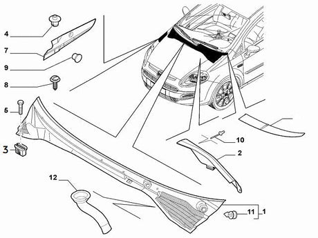 Clip Scuttle Panel Trim | Abarth Punto