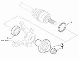 Front axle hub flange Abarth Punto. O.E. Part Number: 51881463.
