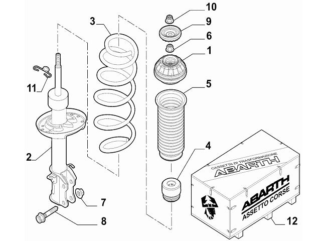 Front Shock Absorber Protection Boot | Abarth Punto
