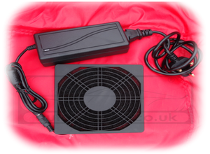 Powerful yet low power filtered long life fan with external 12v power transformer