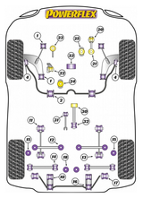 Powerflex bush set front lower wishbone. In diagram image no. 1, 4 x bushes.
