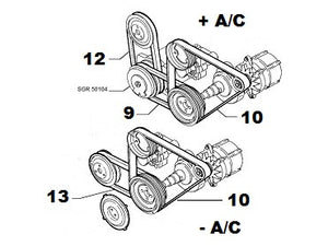 Auxiliary Belt (P/S +A/C) Alfa Romeo 155 Q4 - AE CAR - 2